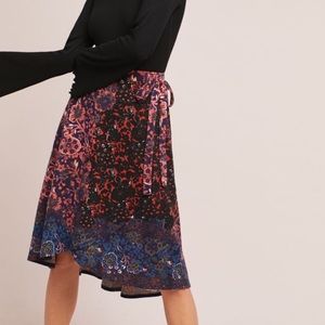 Anthropologie Maeve Faux Wrap Skirt